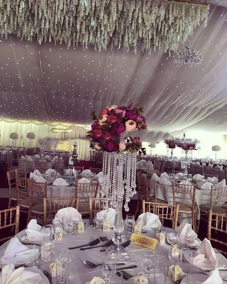 6pcs)Wedding Acrylic Table Chandelier flower Stand  Centerpiececrystal acrylic flower stand vase flower centerpieces for 1435