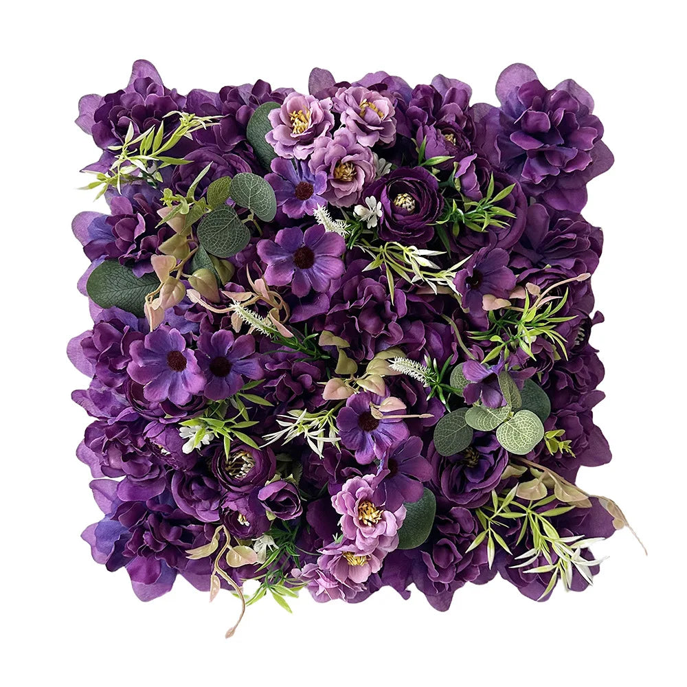 6Pcs Flower Wall Panels Silk Rose Floral Decorative Faux Flower Wall Background for Wedding Home Decoration Shop Party Backdrop