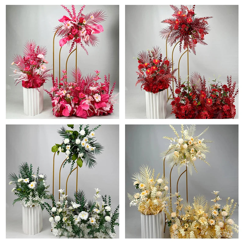 Artificial Flowers New Wedding Arrangement Flower Runway Decoration Flower Arrangement Flower Wedding Background Decoration Arti