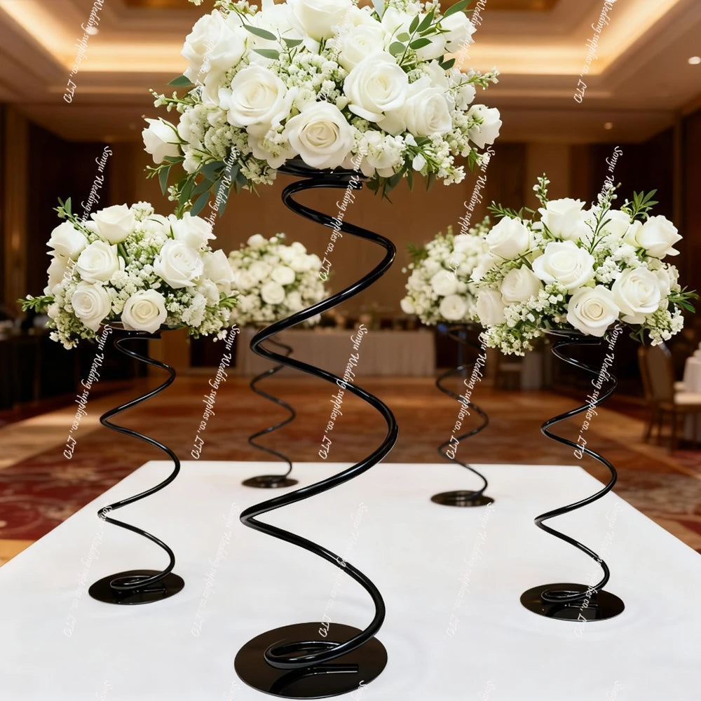 10pcs)60cm-100cm)f15 custom high gold metal flower stand S-shaped centerpiece wedding gold ornament for wedding table decoration