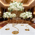 10pcs)60cm-100cm)f15 custom high gold metal flower stand S-shaped centerpiece wedding gold ornament for wedding table decoration