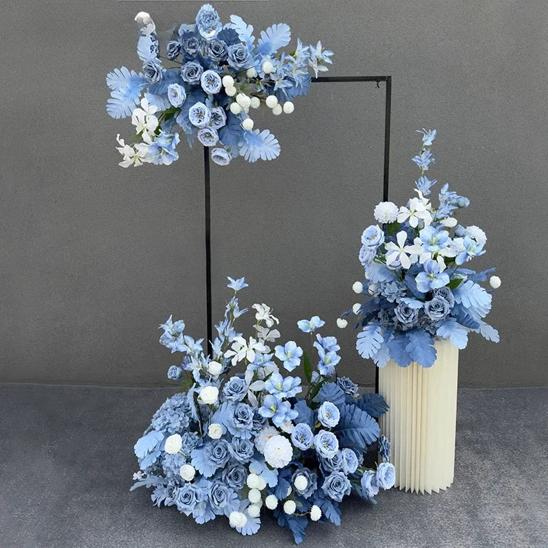 Artificial Flowers Wedding Decoration Hanging Flower Row Background Arch Decor Road Lead Flower Ball Floral Backdrop Arrangement