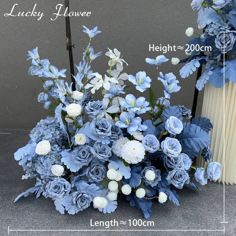 Artificial Flowers Wedding Decoration Hanging Flower Row Background Arch Decor Road Lead Flower Ball Floral Backdrop Arrangement