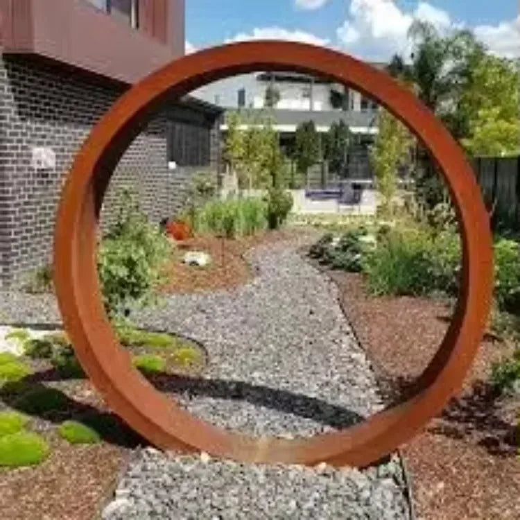 Decorative Large Metal Garden Moon Gate Corten Steel Villas Arch Metal Moon Gate for Backyard Gardens