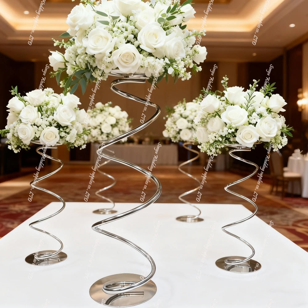 10pcs)60cm-100cm)f15 custom high gold metal flower stand S-shaped centerpiece wedding gold ornament for wedding table decoration