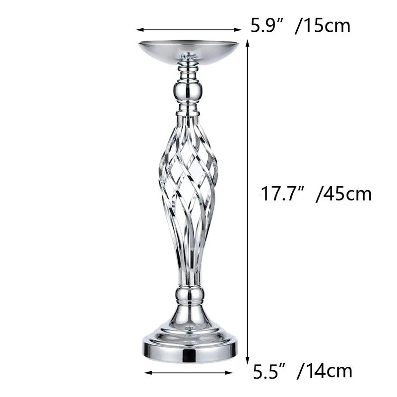 10 Pcs Metal Flower Arrangement Stand Wedding  Centerpieces  20 Inch Tall Elegant   Vase Gold Candelabra