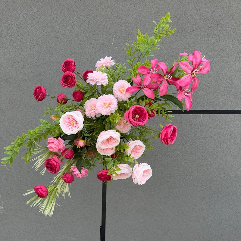 Artificial Flowers Wedding Decoration Hanging Flower Row Background Arch Decor Road Lead Flower Ball Floral Backdrop Arrangement