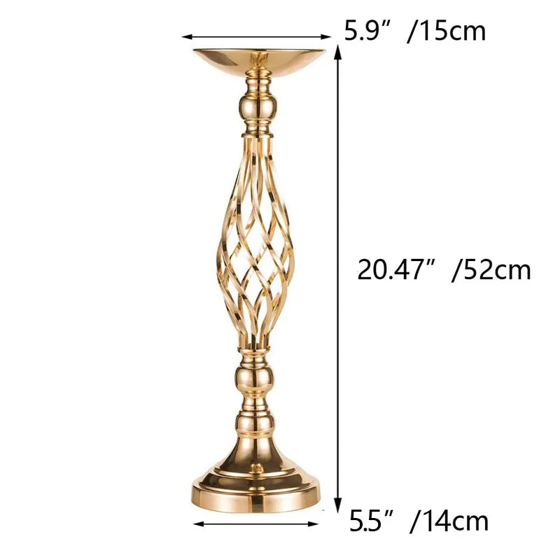 10 Pcs Metal Flower Arrangement Stand Wedding  Centerpieces  20 Inch Tall Elegant   Vase Gold Candelabra