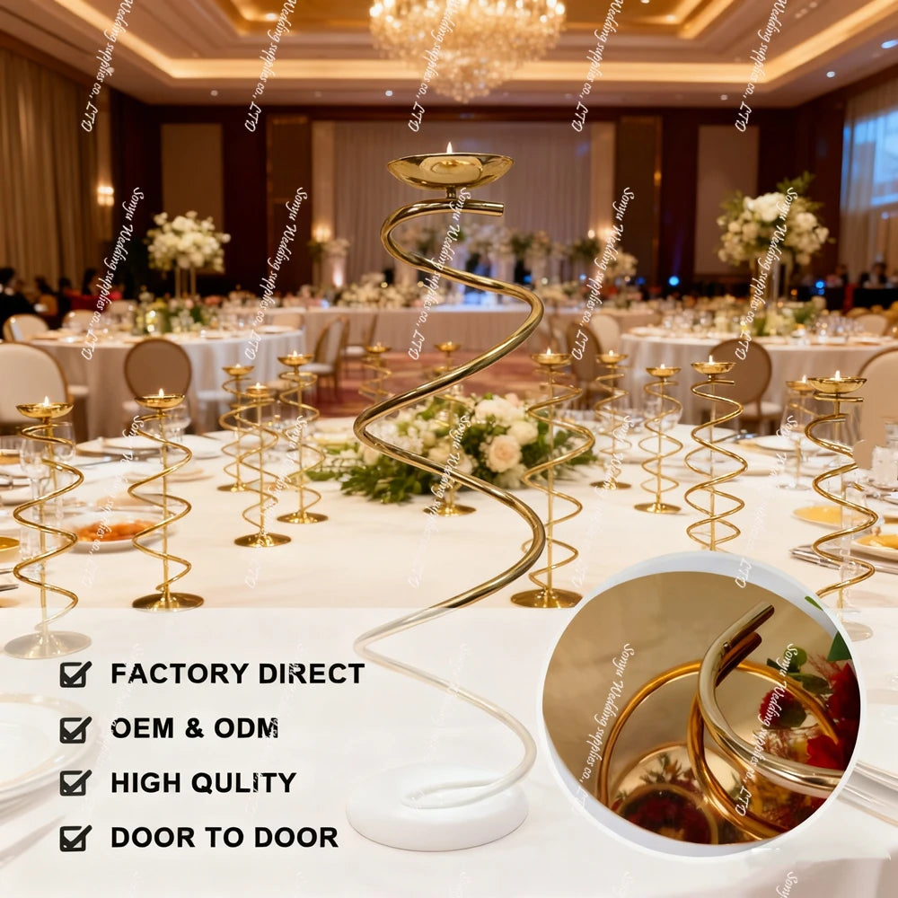 10pcs)60cm-100cm)f15 custom high gold metal flower stand S-shaped centerpiece wedding gold ornament for wedding table decoration