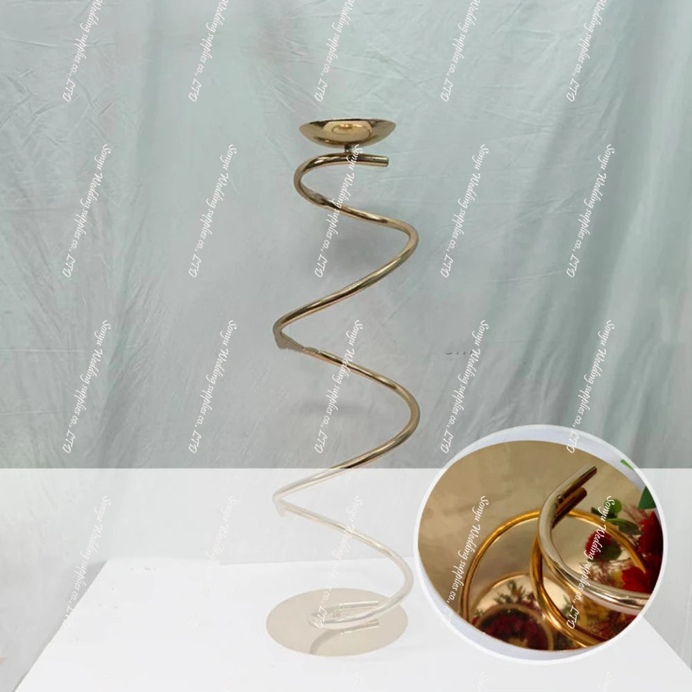10pcs)60cm-100cm)f15 custom high gold metal flower stand S-shaped centerpiece wedding gold ornament for wedding table decoration
