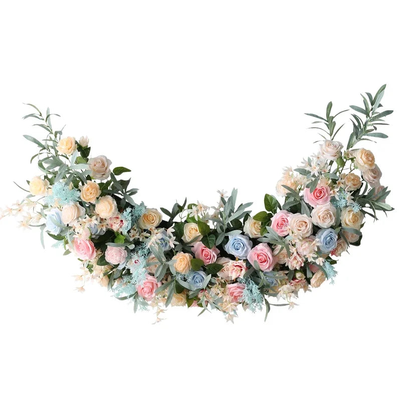 120cm Artificial Flower Arch Wedding Background Decoration Crescent Curve Flower Arrangement Window Display Props Decor