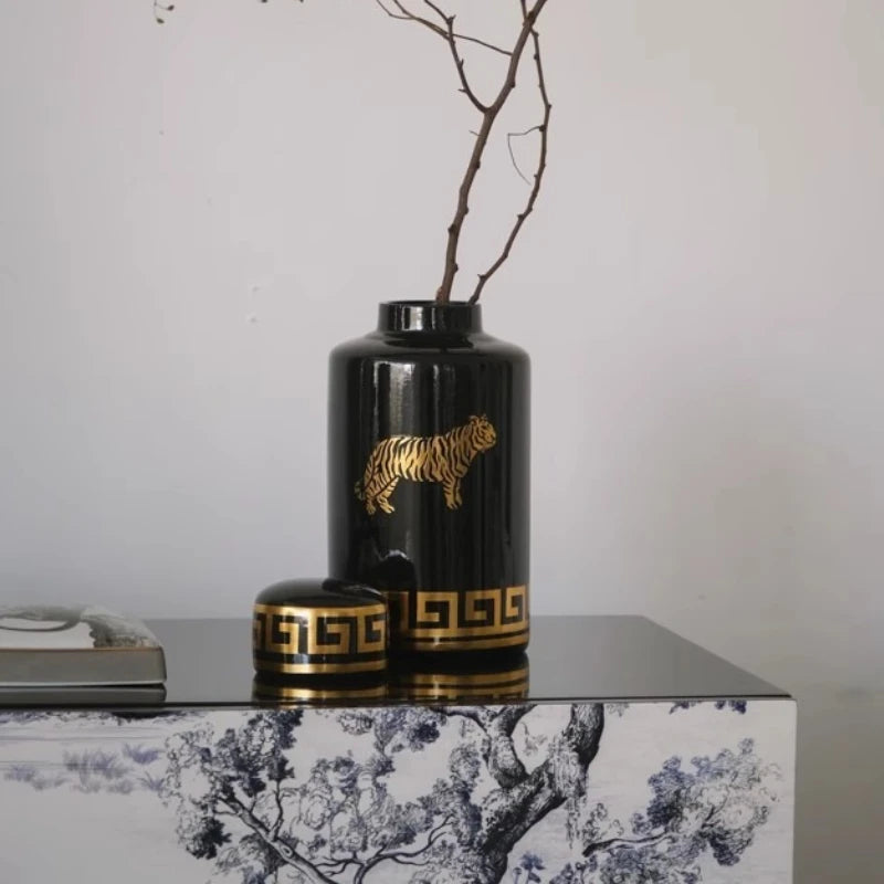 Ceramics Vases Modern Storage Flower Bottle Sculptures Elegant Room Ornaments Home Decoration Table Top Items Holiday Gifts