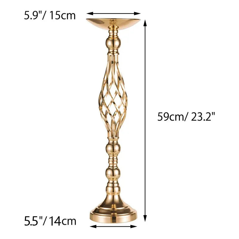 10 Pcs Metal Flower Arrangement Stand Wedding  Centerpieces  20 Inch Tall Elegant   Vase Gold Candelabra