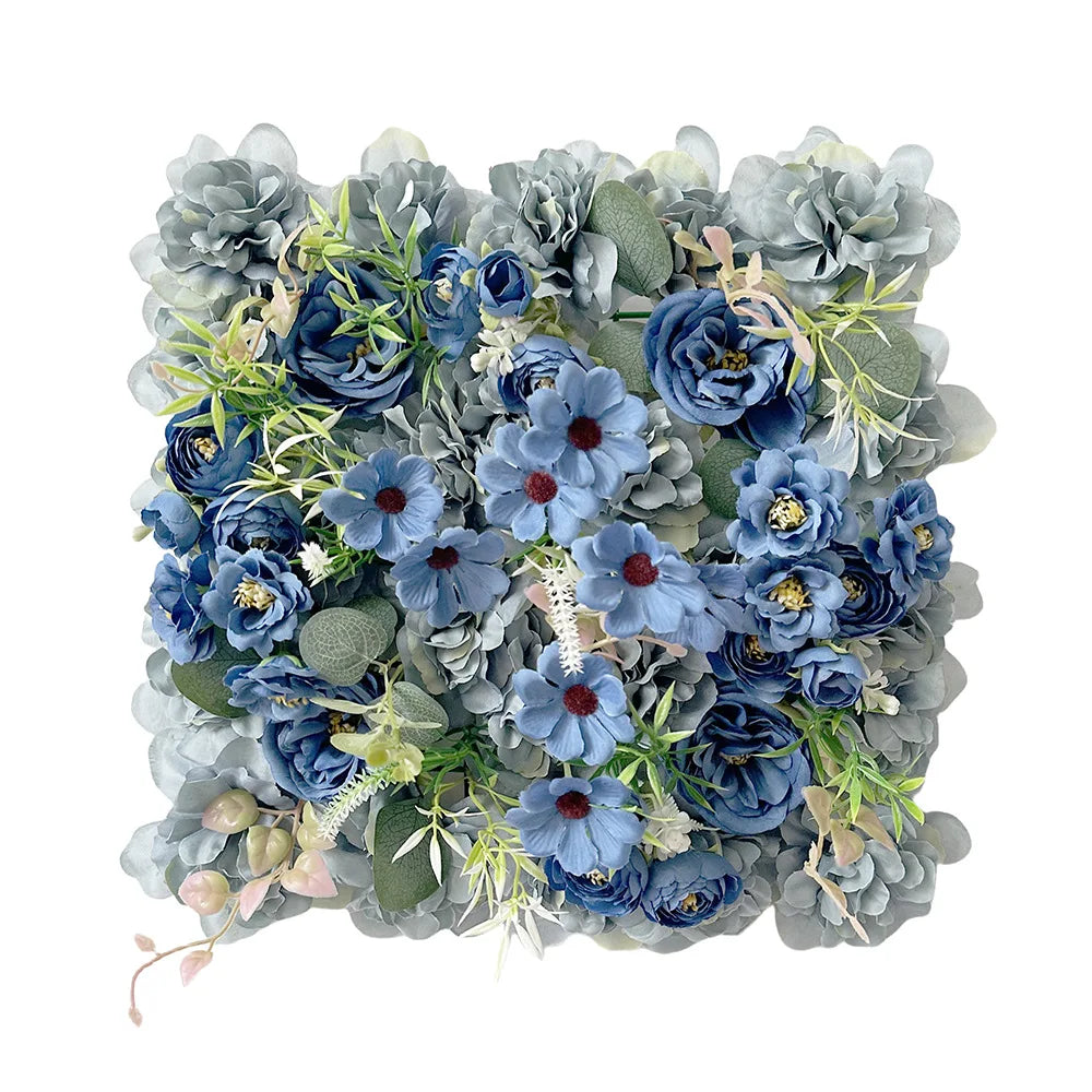 6Pcs Flower Wall Panels Silk Rose Floral Decorative Faux Flower Wall Background for Wedding Home Decoration Shop Party Backdrop