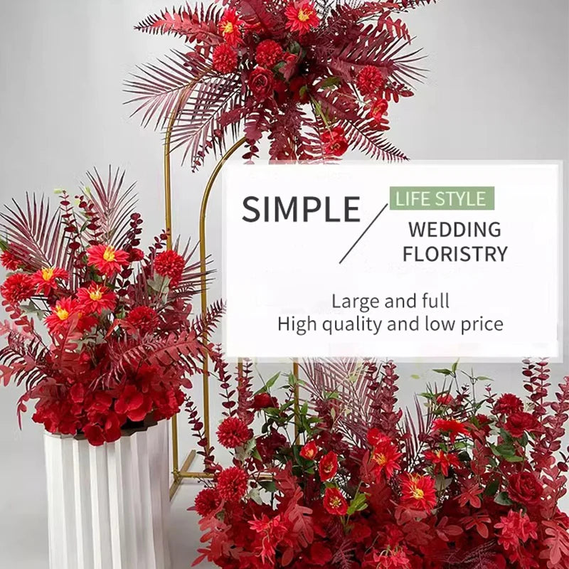 Artificial Flowers New Wedding Arrangement Flower Runway Decoration Flower Arrangement Flower Wedding Background Decoration Arti
