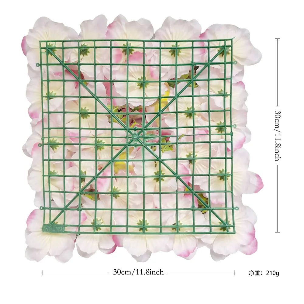 6Pcs Flower Wall Panels Silk Rose Floral Decorative Faux Flower Wall Background for Wedding Home Decoration Shop Party Backdrop